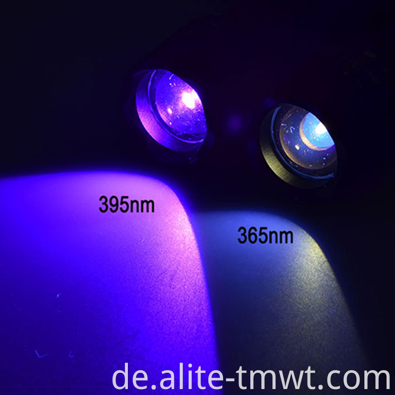 Top -Selling UV 365nm 395nm 5W Power LED Aluminium Zoom UV Taschenlampe Black Light Torch